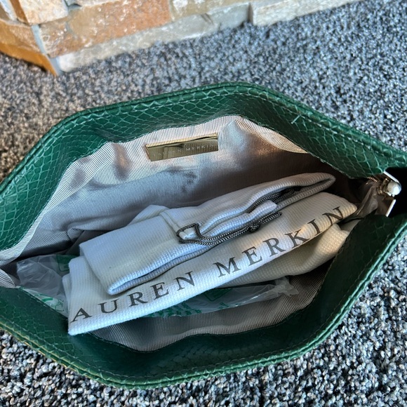 Lauren Merkin Emerald Leather Textured Clutch - Picture 3 of 6